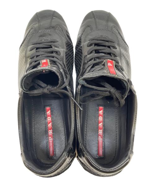 PRADA（プラダ）PRADA (プラダ) レザースニーカー ブラック サイズ:7の古着・服飾アイテム