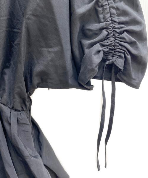 FRAY ID（フレイ アイディー）FRAY ID (フレイ アイディー) カシュクールギャザーブラウスニットコンビワンピ ブラック サイズ:Sの古着・服飾アイテム