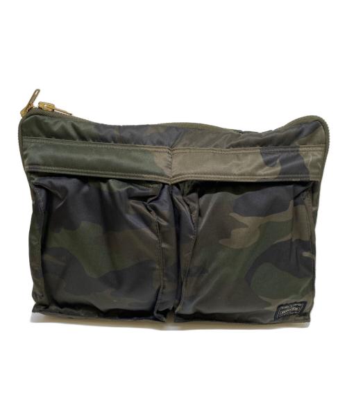 PORTER（ポーター）PORTER (ポーター) クラッチバッグ PORTER タンカー カモフラ グリーン×ブラウンの古着・服飾アイテム