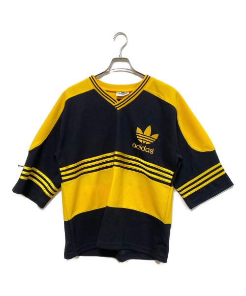 adidas（アディダス）adidas (アディダス) 90‘S ヴィンテージ アメフトシャツ ブラック×イエロー サイズ:Mの古着・服飾アイテム