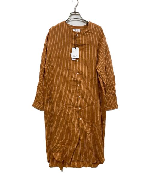 Gymphlex（ジムフレックス）Gymphlex (ジムフレックス) シャツワンピース ブラウン サイズ:14の古着・服飾アイテム