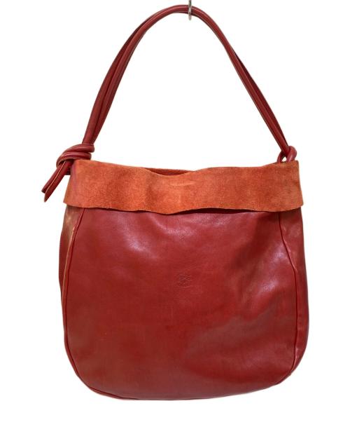 IL BISONTE（イル ビゾンテ）IL BISONTE (イル ビゾンテ) レザートートバッグ レッドの古着・服飾アイテム