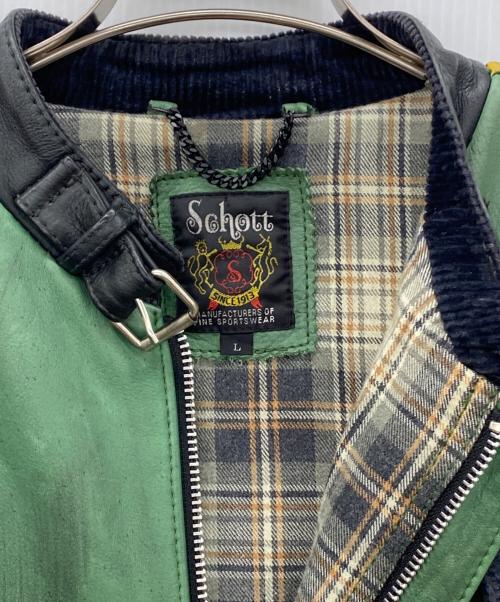 Schott（ショット）Schott (ショット) レザージャケット グリーン サイズ:Lの古着・服飾アイテム