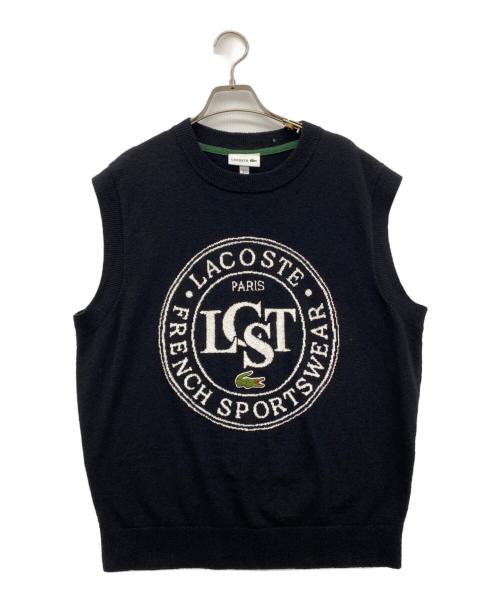 LACOSTE（ラコステ）LACOSTE (ラコステ) ジャカードニットベスト ブラック サイズ:Ｓの古着・服飾アイテム