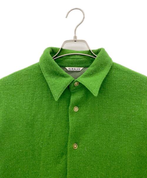 AURALEE（オーラリー）AURALEE (オーラリー) WOOL CASHMERE LIGHT TWEED SHIRTS グリーン サイズ:SIZE 4の古着・服飾アイテム