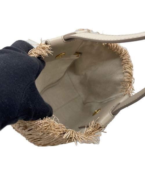 MaxMara（マックスマーラ）MaxMara (マックスマーラ) ワンハンドル ラフィアハンドバッグ ベージュの古着・服飾アイテム