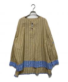 AiE（エーアイイー）の古着「プルオーバー ストライプロングシャツ」｜イエロー