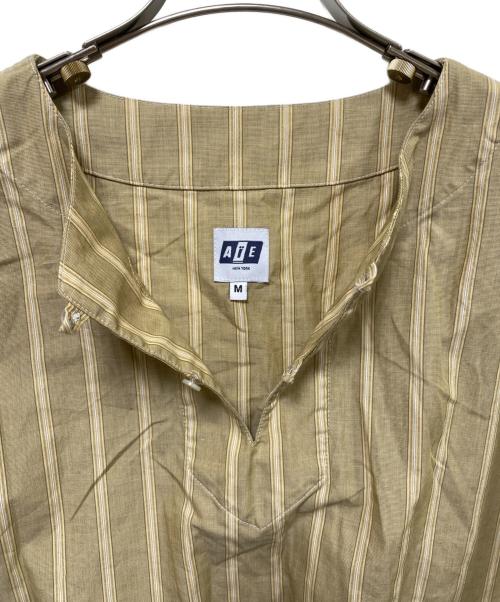 AiE（エーアイイー）AiE (エーアイイー) プルオーバー ストライプロングシャツ イエロー サイズ:Mの古着・服飾アイテム
