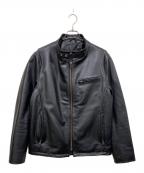 Liugoo Leathersリューグーレザーズ）の古着「シングルレザージャケット」｜ブラック