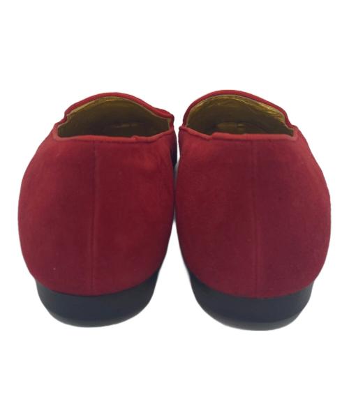 HERMES（エルメス）HERMES (エルメス) エンブロイダリースウェードローファー レッド サイズ:SIZE 23.5cmの古着・服飾アイテム