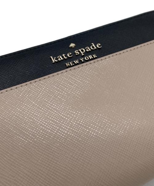 Kate Spade（ケイトスペード）Kate Spade (ケイトスペード) 長財布 ベージュ×ブラックの古着・服飾アイテム
