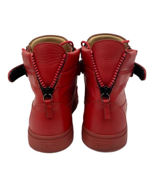 GIUSEPPE ZANOTTI（ジュゼッペザノッティ）GIUSEPPE ZANOTTI (ジュゼッペザノッティ) ハイカットスニーカー レッド サイズ:45の古着・服飾アイテム