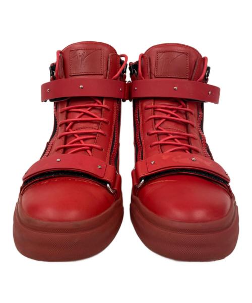 GIUSEPPE ZANOTTI（ジュゼッペザノッティ）GIUSEPPE ZANOTTI (ジュゼッペザノッティ) ハイカットスニーカー レッド サイズ:45の古着・服飾アイテム