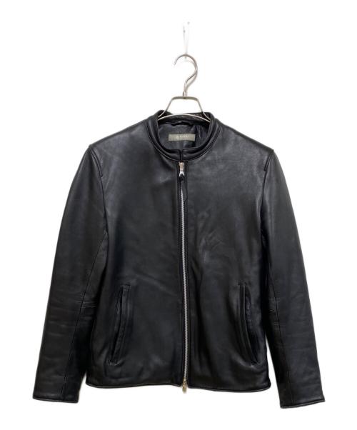 nano・universe（ナノ・ユニバース）nano・universe (ナノ・ユニバース) ラムシングルレザージャケット ブラック サイズ:Mの古着・服飾アイテム