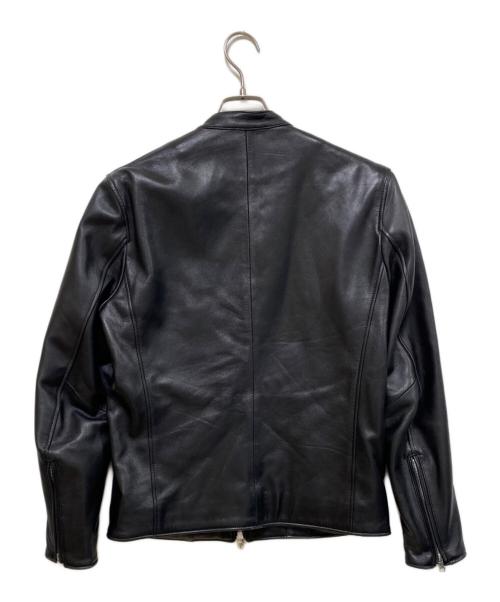 nano・universe（ナノ・ユニバース）nano・universe (ナノ・ユニバース) ラムシングルレザージャケット ブラック サイズ:Mの古着・服飾アイテム