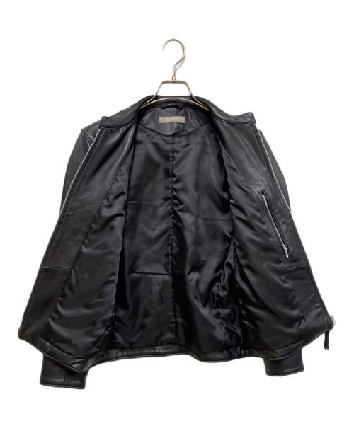 nano・universe（ナノ・ユニバース）nano・universe (ナノ・ユニバース) ラムシングルレザージャケット ブラック サイズ:Mの古着・服飾アイテム