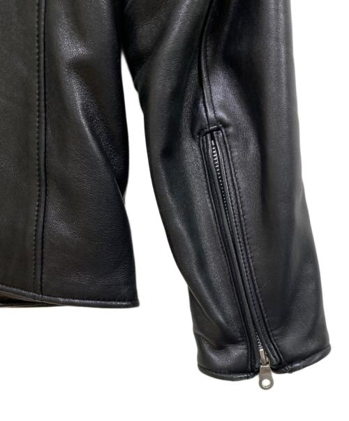 nano・universe（ナノ・ユニバース）nano・universe (ナノ・ユニバース) ラムシングルレザージャケット ブラック サイズ:Mの古着・服飾アイテム