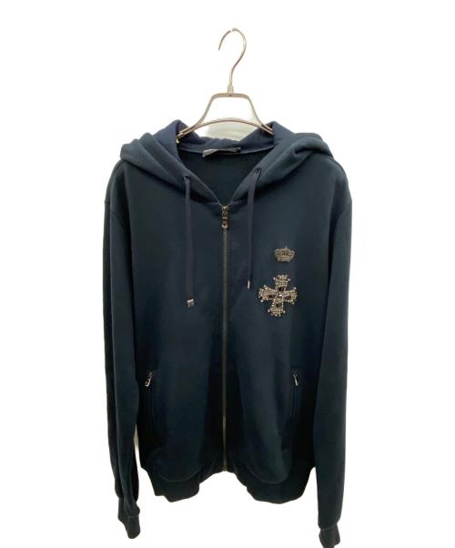 DOLCE & GABBANA（ドルチェ＆ガッバーナ）DOLCE & GABBANA (ドルチェ＆ガッバーナ) ジップパーカー ネイビー サイズ:46の古着・服飾アイテム