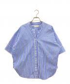 MACKINTOSHマッキントッシュ）の古着「半袖ブラウス」｜ブルー×ホワイト