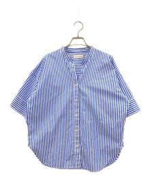 MACKINTOSH（マッキントッシュ）の古着「半袖ブラウス」｜ブルー×ホワイト