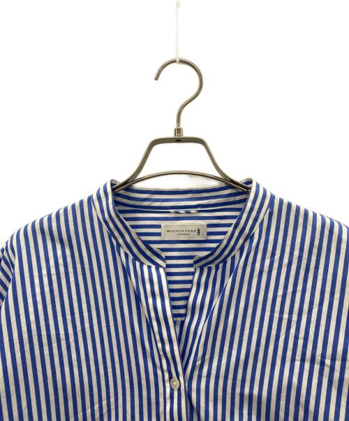 MACKINTOSH（マッキントッシュ）MACKINTOSH (マッキントッシュ) 半袖ブラウス ブルー×ホワイト サイズ:SIZE 38の古着・服飾アイテム