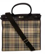 BURBERRYバーバリー）の古着「2WAYバッグ」｜ベージュ×ブラウン
