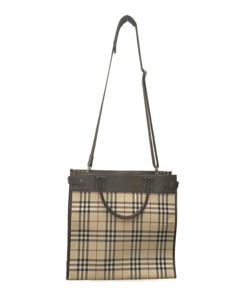 BURBERRY（バーバリー）BURBERRY (バーバリー) 2WAYバッグ ベージュ×ブラウンの古着・服飾アイテム