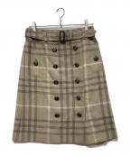 BURBERRY LONDONバーバリーロンドン）の古着「チェックスカート」｜ベージュ×ブラウン