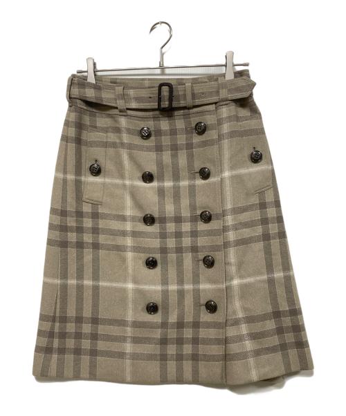 BURBERRY LONDON（バーバリーロンドン）BURBERRY LONDON (バーバリーロンドン) チェックスカート ベージュ×ブラウン サイズ:38の古着・服飾アイテム