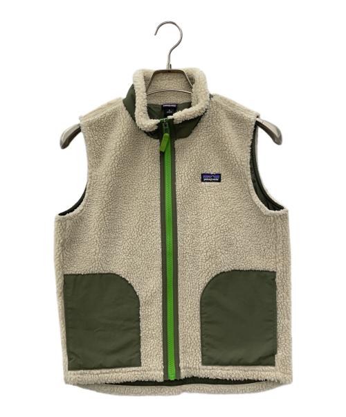 Patagonia（パタゴニア）Patagonia (パタゴニア) フリースベスト ベージュ×グリーン サイズ:Lの古着・服飾アイテム