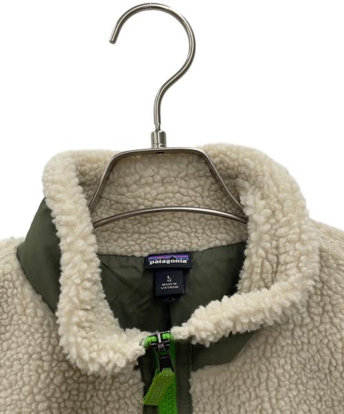 Patagonia（パタゴニア）Patagonia (パタゴニア) フリースベスト ベージュ×グリーン サイズ:Lの古着・服飾アイテム