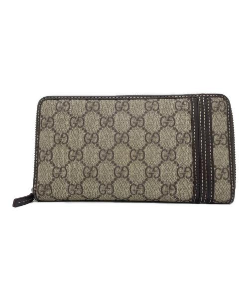 GUCCI（グッチ）GUCCI (グッチ) ラウンドファスナー財布 ブラウンの古着・服飾アイテム