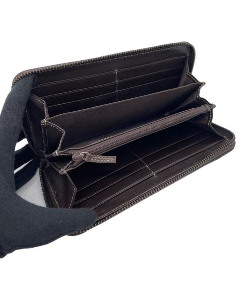 GUCCI（グッチ）GUCCI (グッチ) ラウンドファスナー財布 ブラウンの古着・服飾アイテム