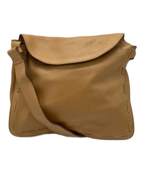 BOTTEGA VENETA（ボッテガベネタ）BOTTEGA VENETA (ボッテガベネタ) レザーショルダーバッグ キャメルの古着・服飾アイテム