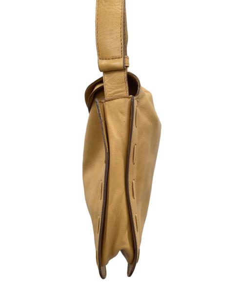 BOTTEGA VENETA（ボッテガベネタ）BOTTEGA VENETA (ボッテガベネタ) レザーショルダーバッグ キャメルの古着・服飾アイテム