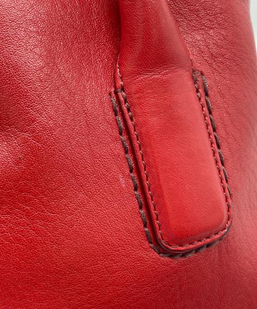 HIROFU（ヒロフ）HIROFU (ヒロフ) レザートートバッグ レッドの古着・服飾アイテム