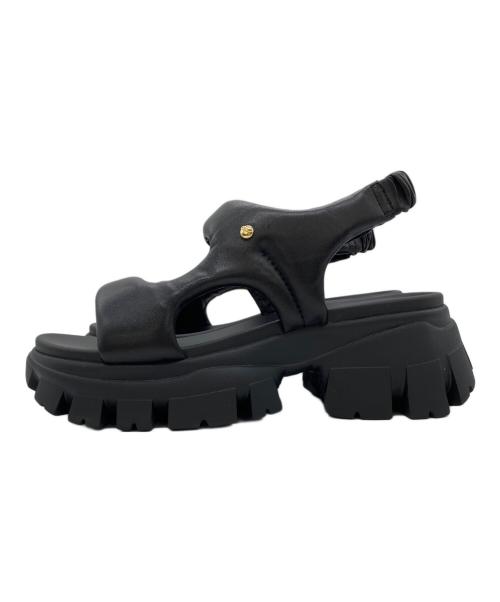 STACCATO（スタッカート）STACCATO (スタッカート) パデッドラギッドソールサンダル ブラック サイズ:23.5の古着・服飾アイテム
