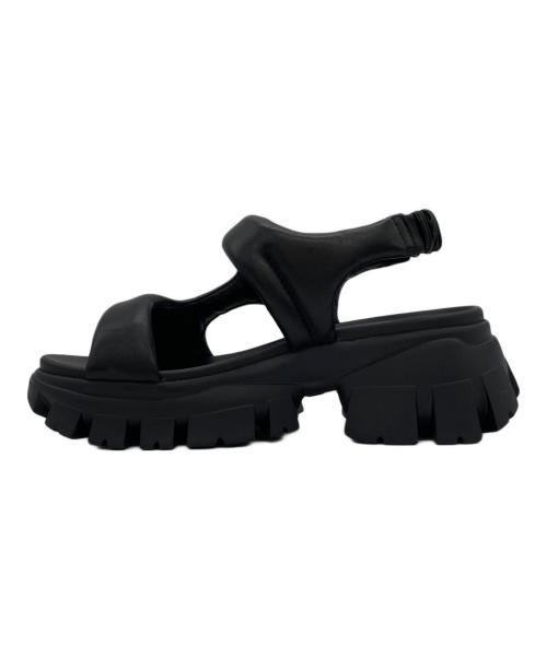STACCATO（スタッカート）STACCATO (スタッカート) パデッドラギッドソールサンダル ブラック サイズ:23.5の古着・服飾アイテム