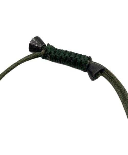 GUCCI（グッチ）GUCCI (グッチ) 編み込みレザーブレスレット ブラック×グレーの古着・服飾アイテム