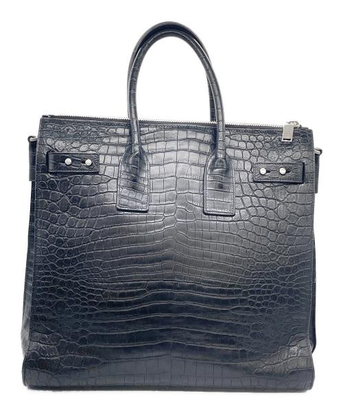 Saint Laurent Paris（サンローランパリ）Saint Laurent Paris (サンローランパリ) レザーハンドバッグ ブラックの古着・服飾アイテム