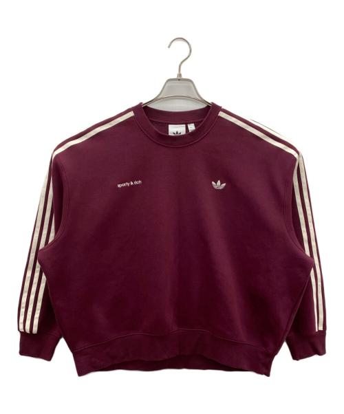 adidas（アディダス）adidas (アディダス) Sporty & Rich (スポーティーアンドリッチ) SWEAT SHIRT レッド サイズ:2XLの古着・服飾アイテム