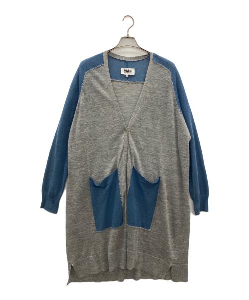 MM6 Maison Margiela（エムエムシックスメゾンマルジェラ）MM6 Maison Margiela (エムエムシックスメゾンマルジェラ) カーディガン グレー×ブルー サイズ:XLの古着・服飾アイテム