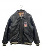 AVIREXアヴィレックス）の古着「レザージャケット」｜ブラック