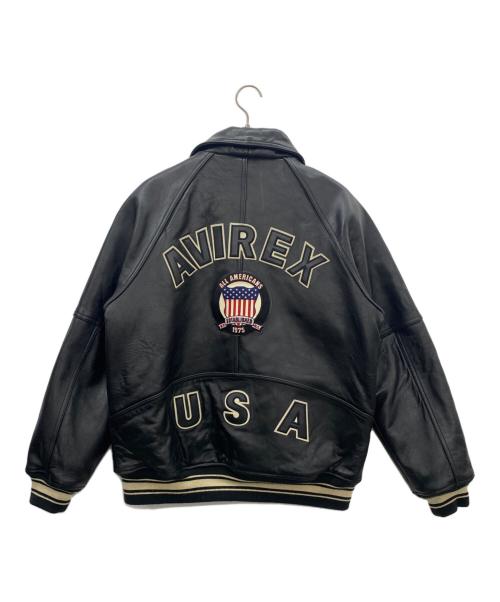 AVIREX（アヴィレックス）AVIREX (アヴィレックス) レザージャケット ブラック サイズ:XLの古着・服飾アイテム