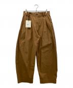 STUDIO NICHOLSONスタジオ ニコルソン）の古着「YALE DOUBLE PLEAT VOLUME PANTS」｜ブラウン