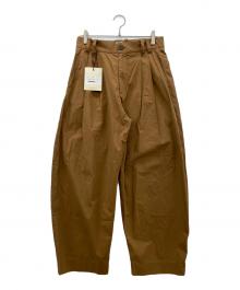 STUDIO NICHOLSON（スタジオ ニコルソン）の古着「YALE DOUBLE PLEAT VOLUME PANTS」｜ブラウン