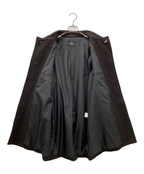 MEN'S BIGI（メンズビギ）MEN'S BIGI (メンズビギ) ヘリンボーンツィード調圧縮ジャージコート ブラウン サイズ:Lの古着・服飾アイテム