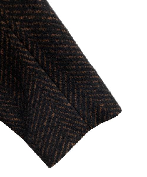 MEN'S BIGI（メンズビギ）MEN'S BIGI (メンズビギ) ヘリンボーンツィード調圧縮ジャージコート ブラウン サイズ:Lの古着・服飾アイテム