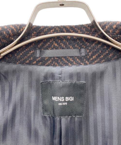 MEN'S BIGI（メンズビギ）MEN'S BIGI (メンズビギ) ヘリンボーンツィード調圧縮ジャージコート ブラウン サイズ:Lの古着・服飾アイテム
