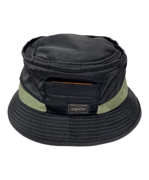 PORTER（ポーター）PORTER (ポーター) ハット ブラック×オリーブの古着・服飾アイテム